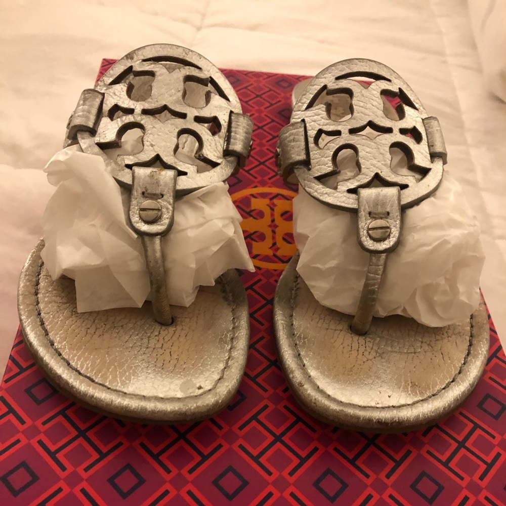 Tory Burch Miller sandals silver 7.5